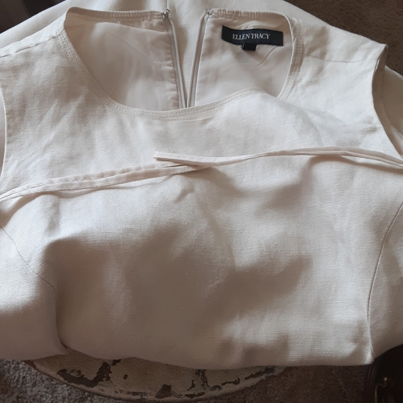 ELLEN TRACY Linen Blend Sleeveless Dress Size 4 - Picture 9 of 11